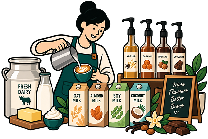 Dairy Syrups and Alt Milk